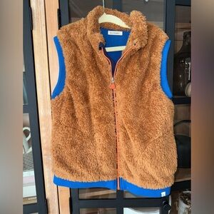 BillyBandit sherpa vest full zipper up boys cobalt ribbed lined khaki